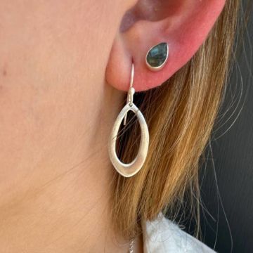 Labradorite Teardrop Silver Posts