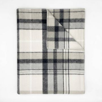 Alpaca Throw - Plaid Stone