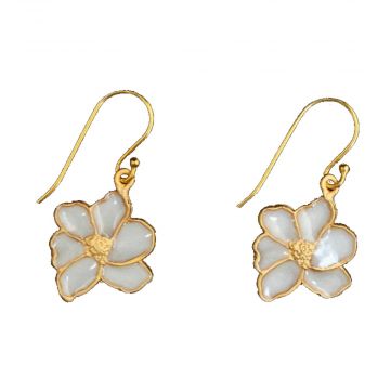 Plique-Á-Jour Blossom Wire Earrings