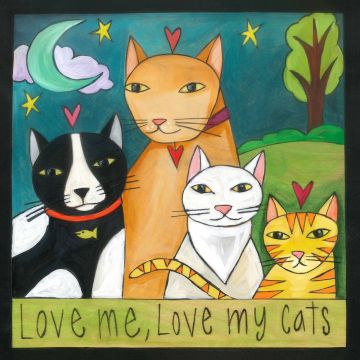 Meow-Zah! Cats Plaque 9"x9"