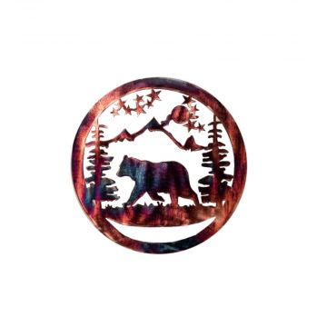 Bear & Mountains Metal Wall Art