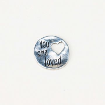 You Are Loved Heart Pocket Charm