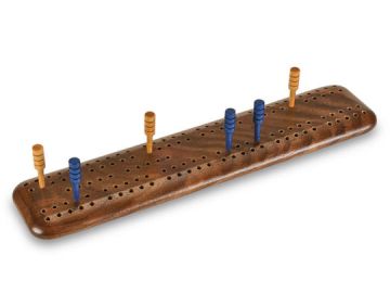 Burl Walnut Travel Cribbage Board