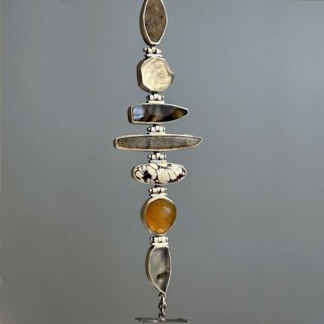 Montana Agate, Turquoise, & Quartz Bracelet