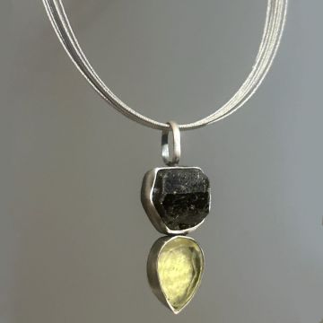 Lemon Quartz & Tourmaline Necklace