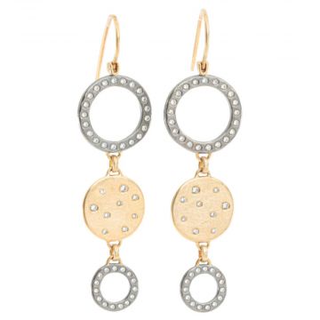 Scattered Diamond Triple Drop Earings