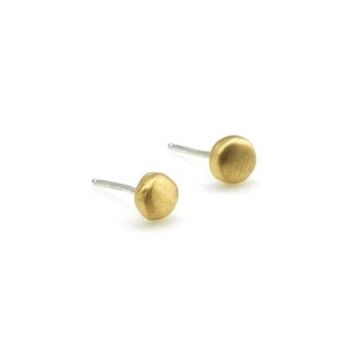 Gold Round Stud Earrings