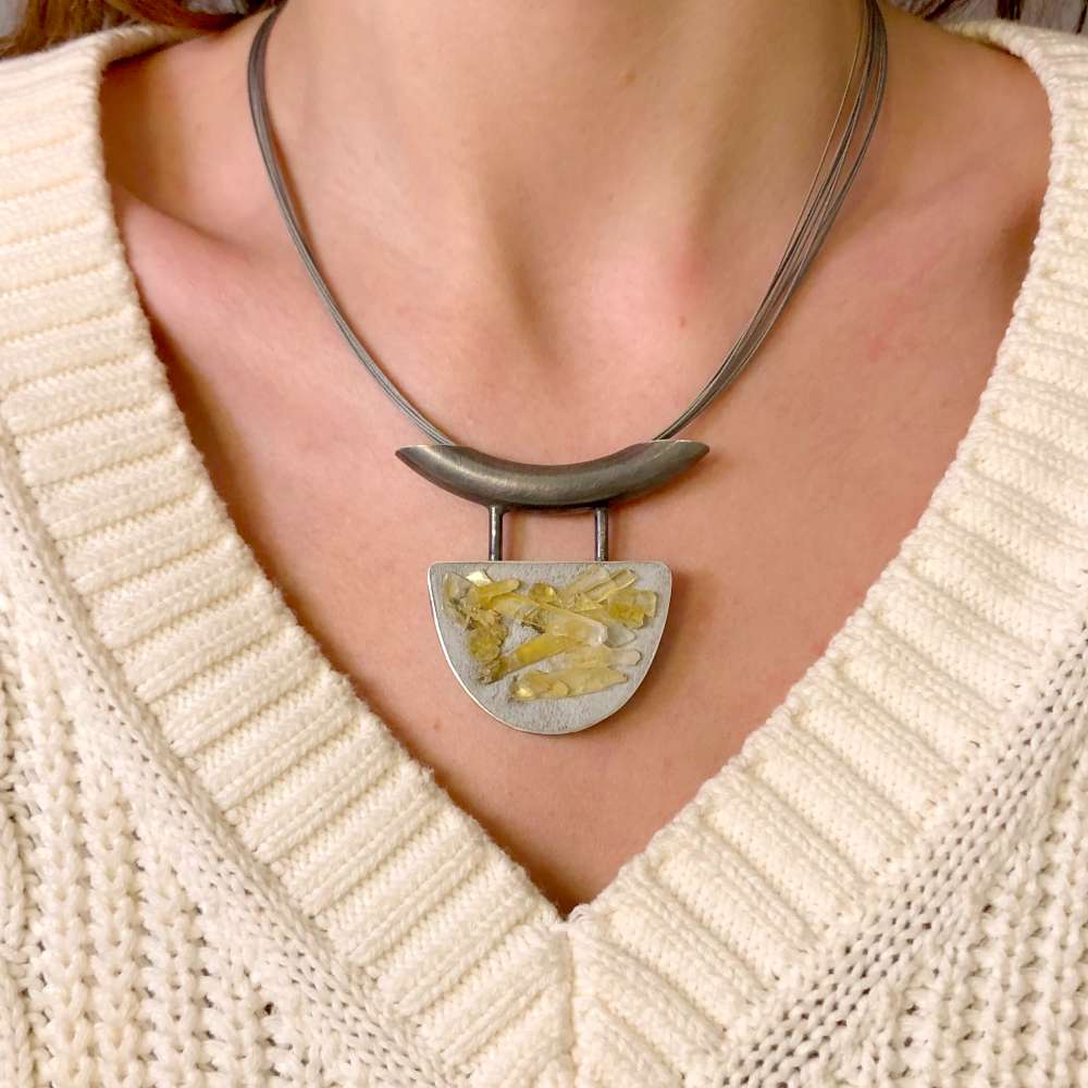 Yellow quartz store necklace