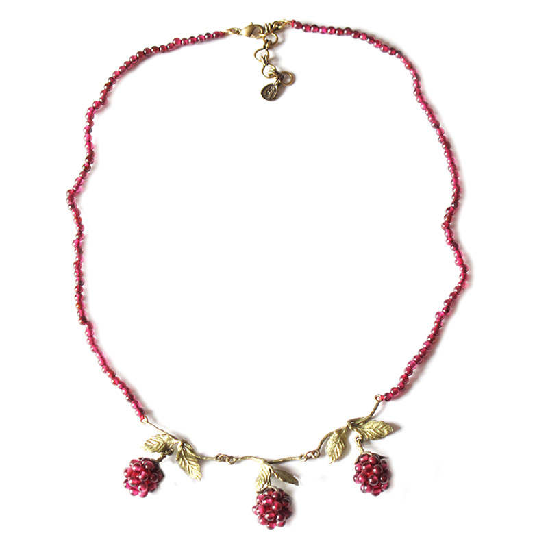 Raspberry Beaded Necklace