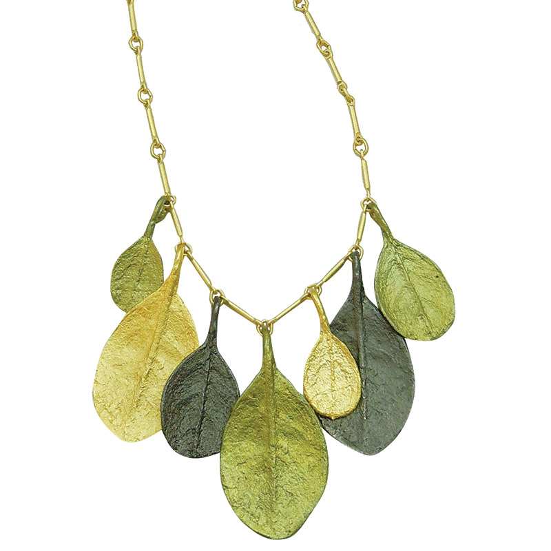 9ct Yellow Gold Leaf Pendant Necklace - London Road Jewellery