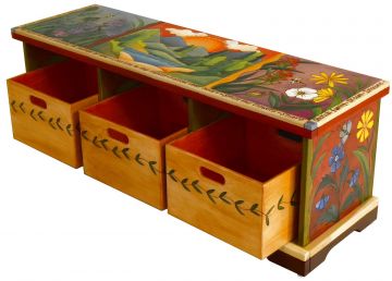 Floral Storage Bench