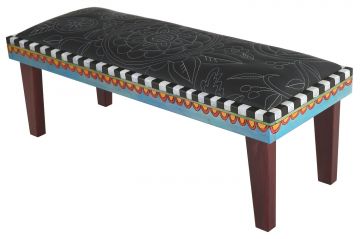 Black and White Stitched Bench