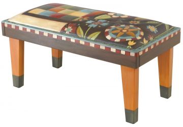 Checkered Leather Bench