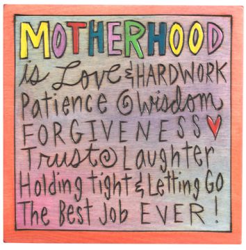 Motherhood Is Love Story Plaque
