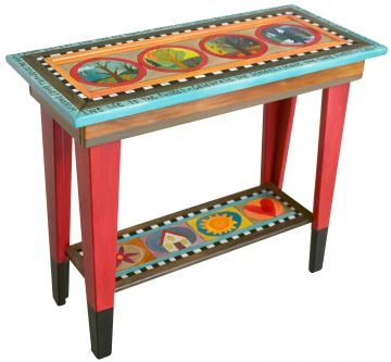 Red Circled Seasons Sofa Table