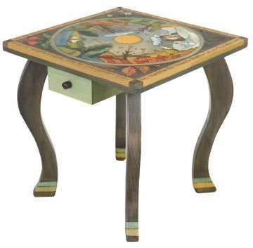 Curved Leg Landscape End Table