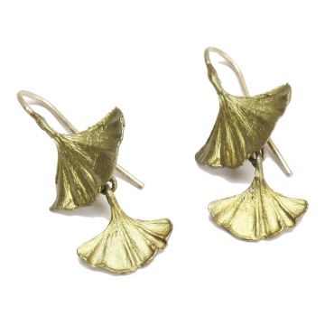 Two Ginkgo Drop Earrings