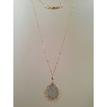 Pink Dots Metal Lace Necklace