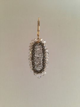 Black and White Metal Lace Earrings