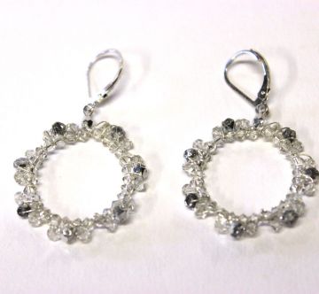 Crystal Wrapped Round Earrings