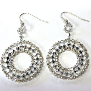 Crystal Wheel Wire Earrings