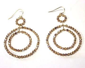 Champagne Gypsy Circle Wire Earrings
