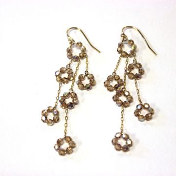Champagne Crystal Dangle Earrings