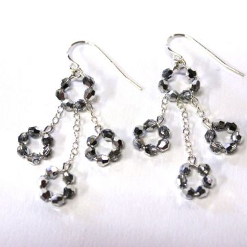 Crystal Silver Dangle Earrings