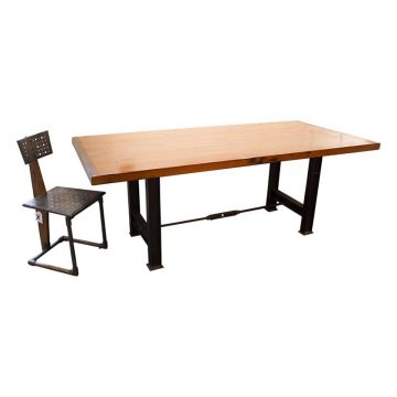 Wood and Steel Dining Table