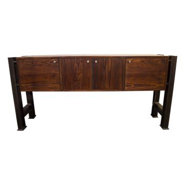 Reclaimed Wood & Steel Entertainment Center