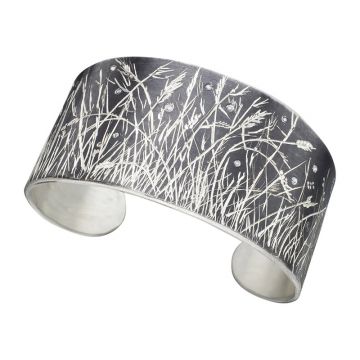 Meadow Grass Cuff Bracelet with Diamonds