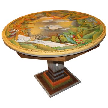 Round Table with Changing Seasons Scene