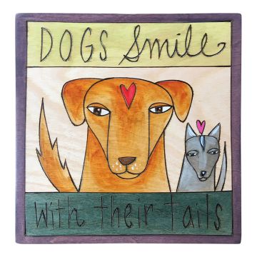 Dogs Smile with their Tails with Heart Plaque