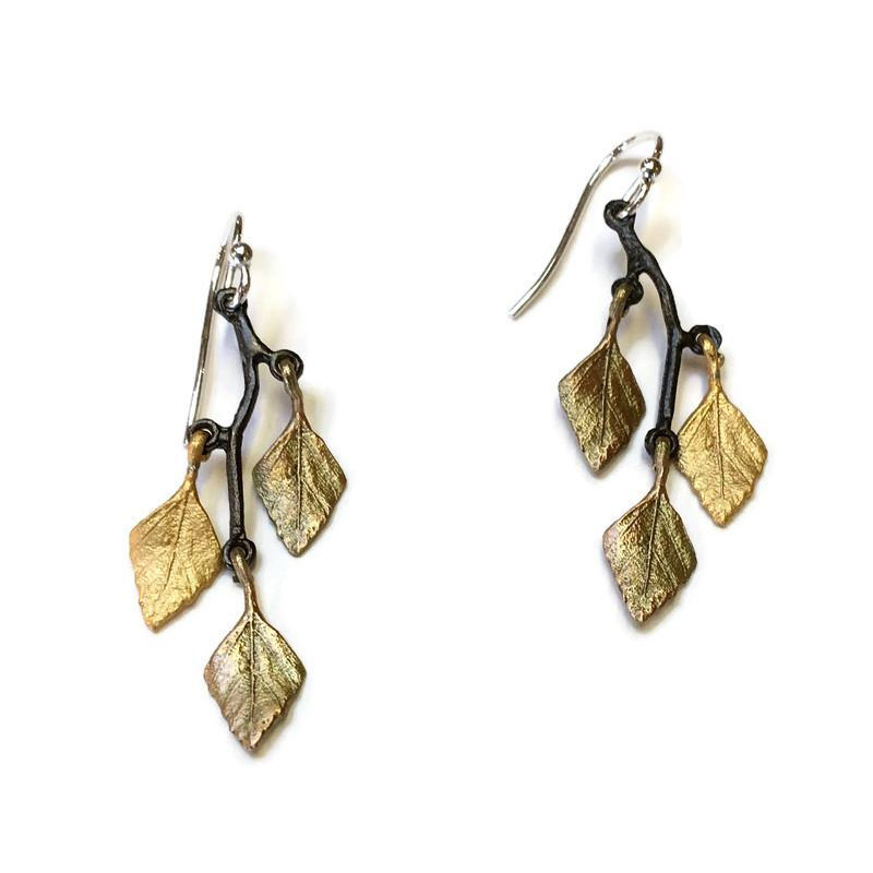 Gooseberry Small Leaf Wire Earrings | Leaf Jewelry | Michael Michaud