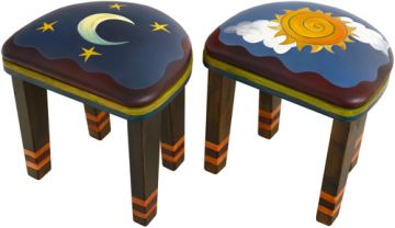 Blue Moon and Sun Cushioned Seats
