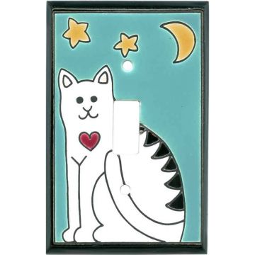 Folk Art Cat Switch Plate