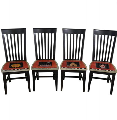 Fan Back Dining Chairs Set of Four