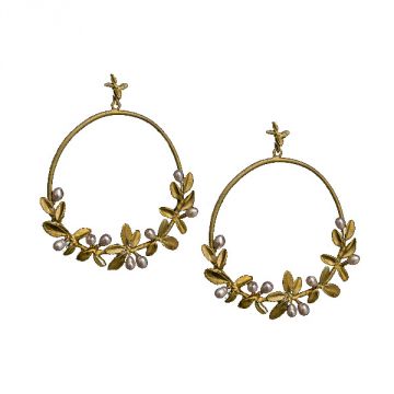 Flowering Thyme Hoop Post Earrings