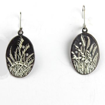 Meadow Grass Oval Earrings