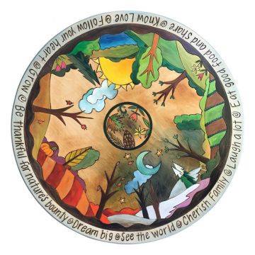 Vermont Four Seasons with Leaves in Center Lazy Susan