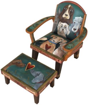 Love My Dog Ottoman Chair