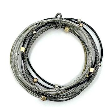 Mixed Multi Strand Piano Wire Bracelet - Color Options