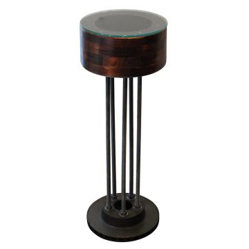 Steel & Wood Pedestal Table