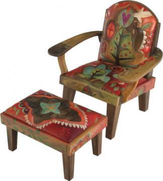 Red Love Colors Ottoman Chair