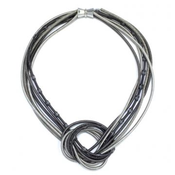 Textured Large Knot Piano Wire Necklace - Color Options