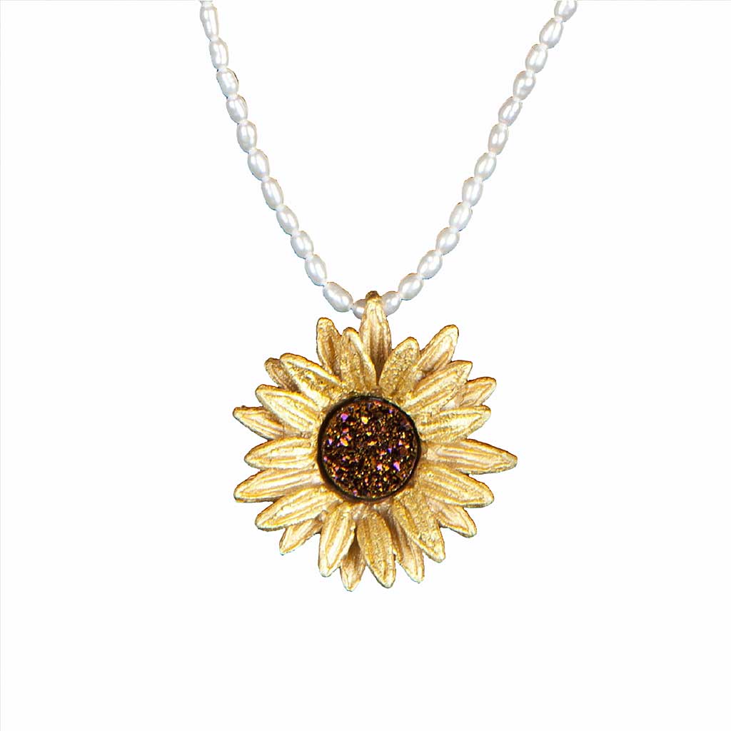 14kt Yellow Gold Sunflower Necklace | Ross-Simons