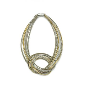 Large Knot Piano Wire Necklace - Color Options