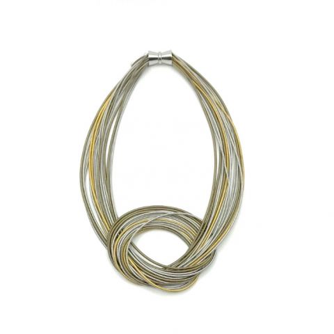 Large Knot Piano Wire Necklace
