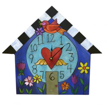 A Little Bird Told Me Sticks Printed Clock