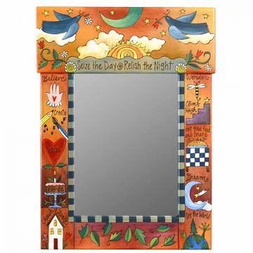 Sticks Seize the Day Birds Medium Mirror